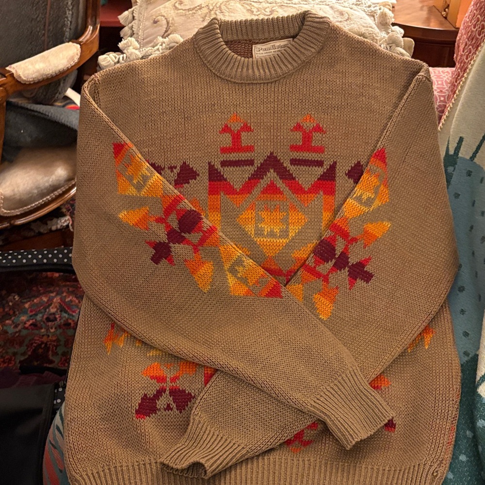 Vintage Pendleton Tan Southwest Design Sweater